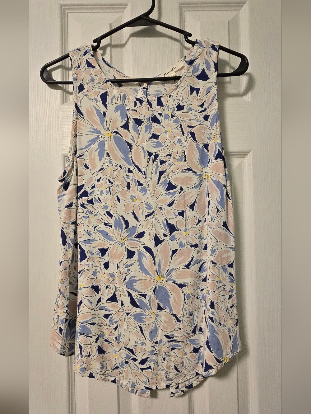 Sleeveless Pink and Blue Top, Size L